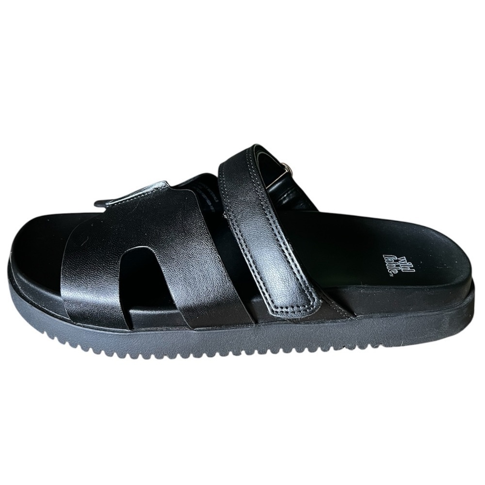 Wild Fable Women’s Hayley Slide Sandals Black Casual Minimalist Clean Girl Sz 8